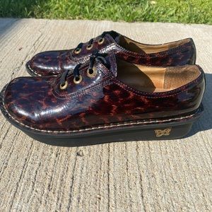 Alegeria lace-up Cheetah print patent leather